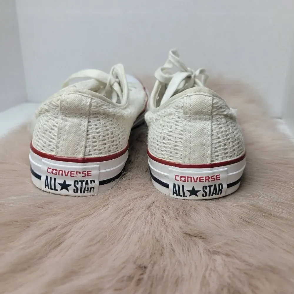 Converse All Star Women's Crochet Lace White Low Sneaker Shoes Size 9.5